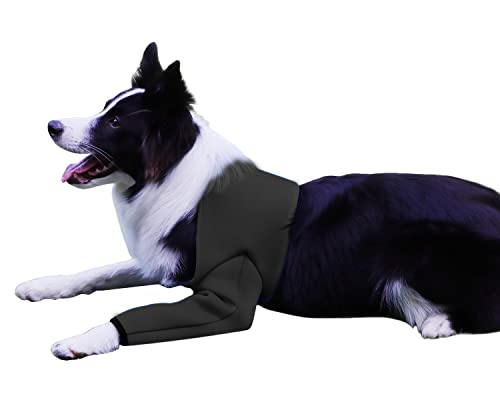 Hunde Erholungsanzug, Kegelhalsband Alternative, Abriebfeste Hunde Erholungshülle, Haustierwunden verhindern Lecken, Biss, Nässe und Infektion, waschbar und wasserdicht (Schwarz, XS)