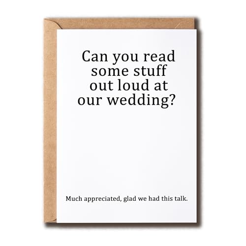 ZoZi9xDesigns Can You Read Some Stuff Out Loud At Our Wedding Card - Mc Invitation - Wedding Party - Greeting Card - Gift For Friend - Bridal Party
