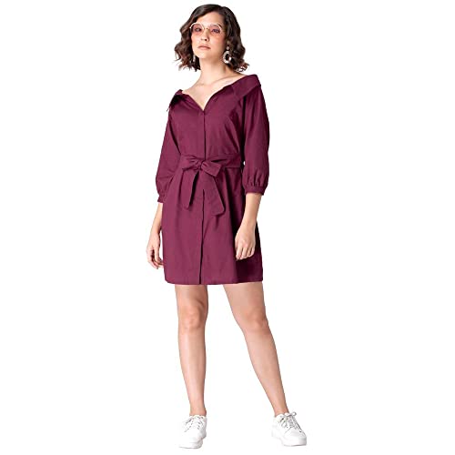 Image of FabAlley Women's Cotton Mini Casual Dress