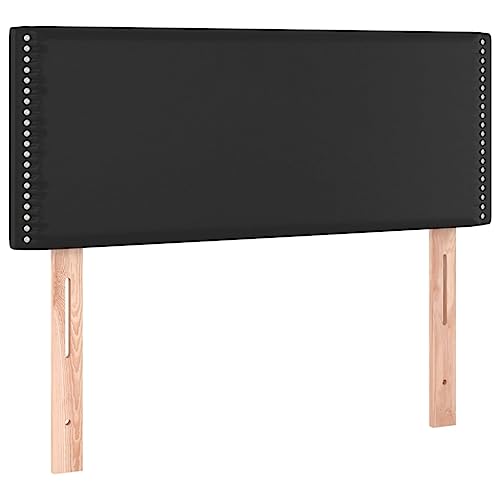 vidaXL Cabecero con Luces LED Cabecero de Cama Cabezal Tapizado para Cama Individual Mueble Dormitorio Interior Cuero Sintético Negro 90x5x78/88 cm