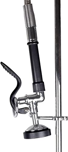 Jzbrain Pre Rinse Spray Valve Commercial Kitchen Sink Faucet Sprayer Head 1.42 Gpm High Pressure Washing Sprayer Nozzle Replacement Kit For Pre Rinse Faucet Chrome Polished (Black) #TOP4