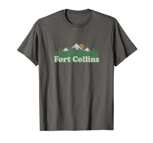 Fort Collins Colorado CO T Shirt Vintage Senderismo Montañas Camiseta