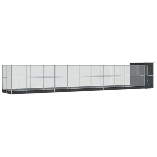 vidaXL Pajarera con extensión Acero Plateado 1244x203x216 cm