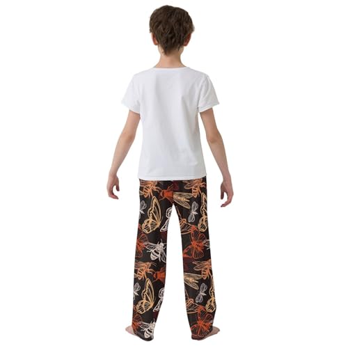 Insects Bugs Butterfly Dragonfly Boys Pants for Kids Jogger Pants with Pockets S-XL3