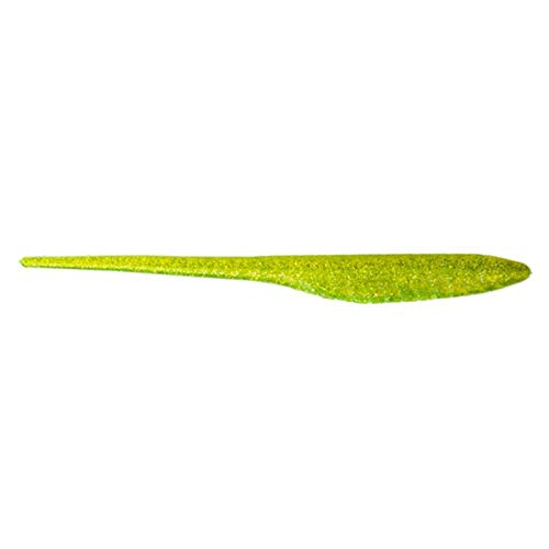 Bass Kandy Delights BKD 6" Shad/EEL Lure Chartreuse Glitter 10/Pack
