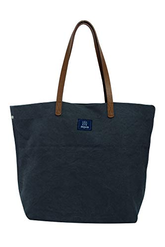 Image of AQVA Cotton Thick Canvas Tote Bag for Women (17.5 inchx13 inchx6 inch) | Trendy Stylish Multipurpose Handbag with Inside Pockets and Zipper | Shoulder Bag for Shopping, Beach, Travel and Work