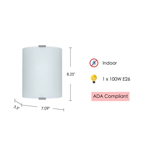 Eglo 84028A Grafik 1 Modern Vanity Indoor Wall Sconce Dimmable Led Mirror Lighting Fixture For Hallway, Bathroom, Fireplace, 7-Inch, Clear #TOP5