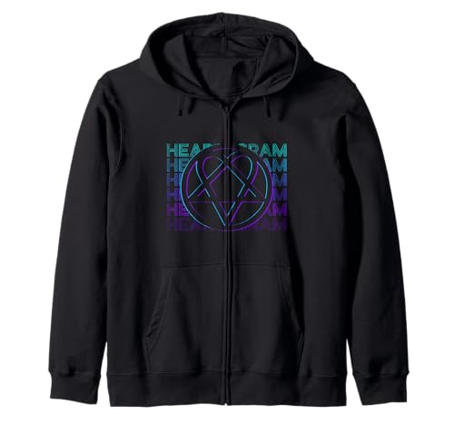Heartagram Heart Pentagram Retro Zip Hoodie
