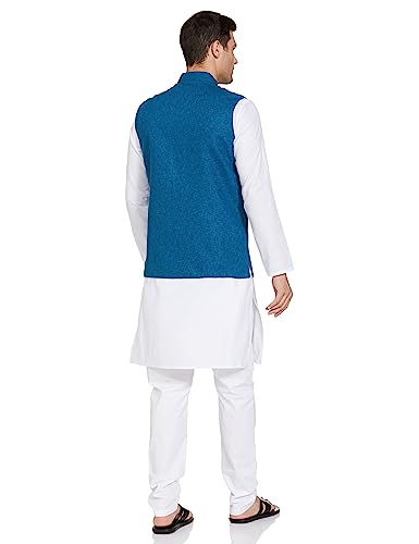 Be Active Men's Solid Linen Blend Kurta Pyjama 3 Piece Set || Men Kurta Pajama With Modi Jacket || Kurta Pajama Nehru Jacket For Men (C-Rfkt0001-17-Set-L)