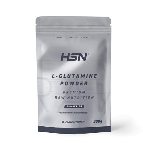 HSN L-Glutamina en Polvo | Sabor Neutro 500g | 5g Dosis Diaria | 100% Pura Glutamina Sin Añadidos | No Incluye Dosificador | No-GMO, Vegano, Sin Gluten