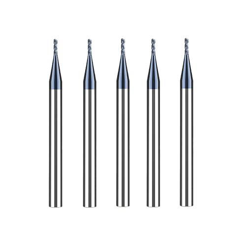 CREEYA Hartmetall Schaftfräser 1mm, 4 Zähne/Schneiden, AlTiN Schwarz Beschichtung CNC Fräser, VHM Für Metall Holz Acryl Kunststoff