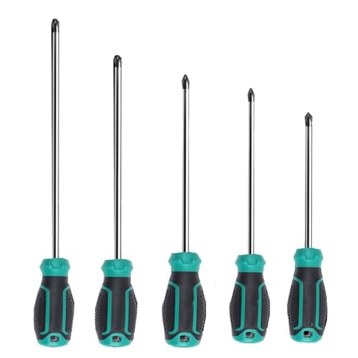 Zohino 5 Pcs Magnetic Cross Phillips Screwdriver With Ergonomic Soft Comfortable Non-Slip Handle Screwdrivers Set Cushion Grip Screwdriver Repair Tool Set Black Green Handle