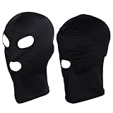 Miayon 2pcs Open Eyes and Mouth Full Face Spandex Elastic Breathable Hood Mask for Halloween Cosplay Costume Unisex Adult (Open Eye and Mouth)