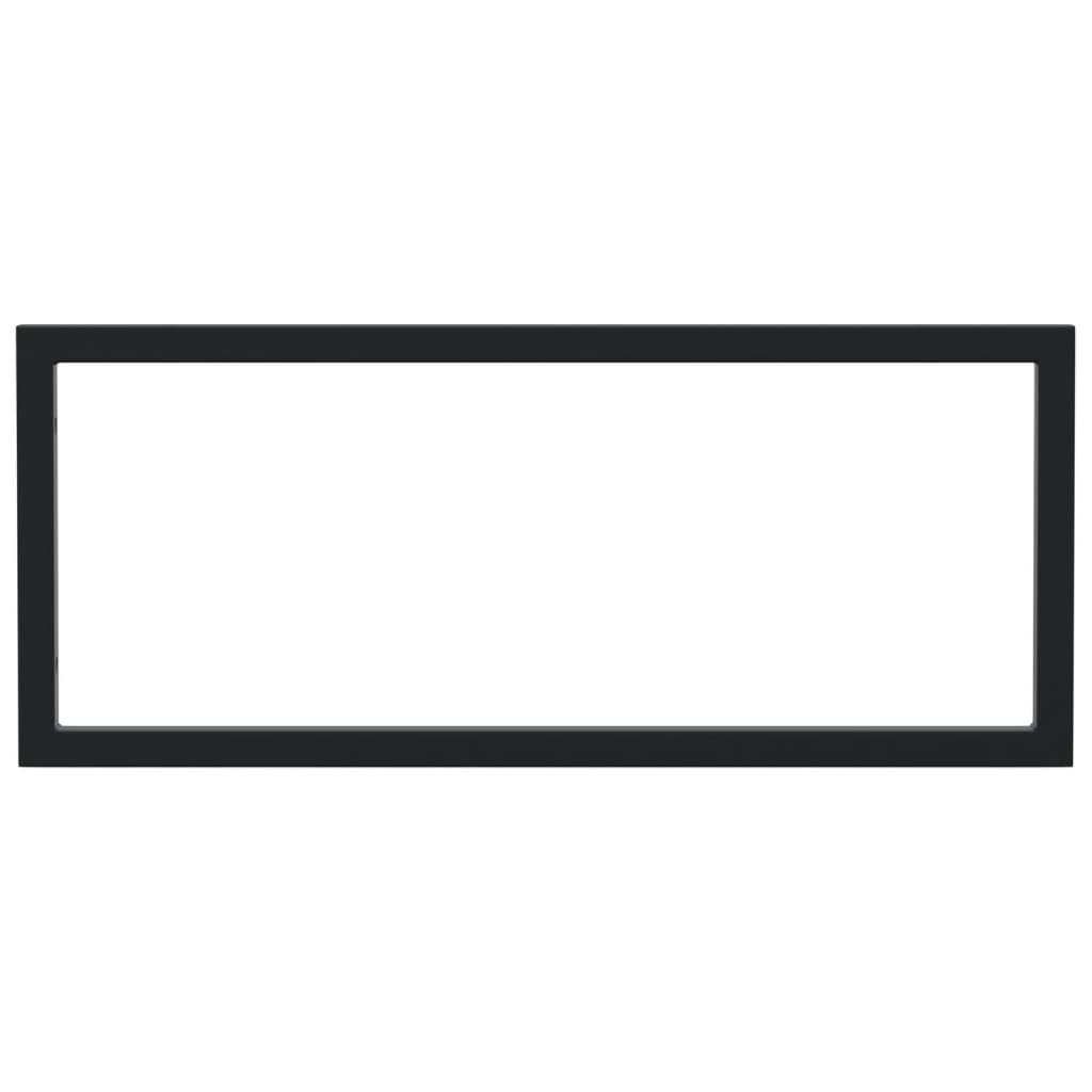 Supporti Lavabo 2 Pz Nero Acciaio Mensole Rettangolari Bagno Cucina Portata 100kg 25x60cm Console a Muro