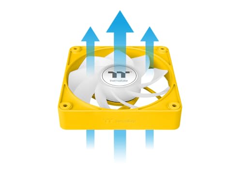 Thermaltake CT120 EX Reverse ARGB Sync | 120mm | Pack de 3 | Aimants MagForce 2.0 en série | PWM 500–2000 TR/Min | 9 LED | Synchronisation Carte mère 5V | Roulement hydraulique | Bumblebee (Jaune)