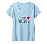 Photo Gallery donna amo davvero la sierra leone maglietta con collo a v Photo Gallery donna amo davvero la sierra leone maglietta con collo a v