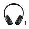 R-MUSIC RM306841 - Cuffie TV senza fili con ricevitore USB 2,4 GHz - 12 ore di durata della batteria - radio FM, jack da 3,5 mm, padiglioni girevoli - Nero