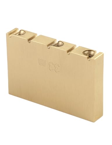 Metallor Guitar Tremolo Block Solid Brass Sustain Block for Gotoh GE1996T Bridge Floyd Rose Style Double Locking Electric Guitar Tremolo Bridge 33mm Block Height Gold.