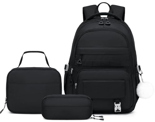 Girls School Backpack 3-in-1 Black