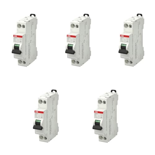 ABB Lot de 5 disjoncteurs Ph+N raccordement Vis 16A-4,5Ka - Courbe C