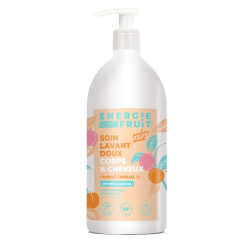 Soin lavant doux gel douche familial corps cheveux abricot ENERGIE FRUIT 1000ML
