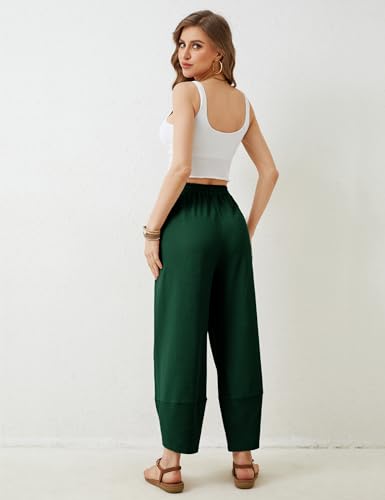Image of Xiaoxuemeng Womens Baggy Wide Leg Pants Casual Elastic Waisted Palazzo Harem Pants with Pockets
