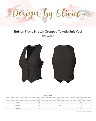 Design by Olivia Women's Dressy Casual Versatile Cropped Button Front Suit Vest Waistcoat4