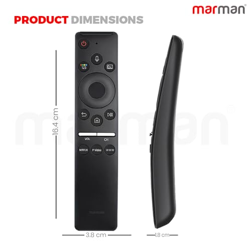 Image of marman Compatible Samsung Smart TV Remote Original BN59-01312F Model Bluetooth Voice Enabled with Hot Keys - Suitable for HD 4K LED OLED QLED Android Samsung TVs - Pairing Required