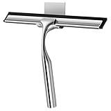 JASUVII Escobilla de Goma,Limpiador de Pared de Vidrio Transparente de Acero Inoxidable con Gancho de Almacenamiento de...