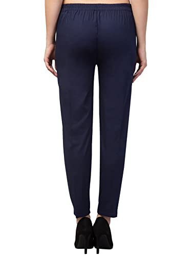 Image of Qute Women's Regular Fit Cotton Blend Casual Trousers (Pack of 1)