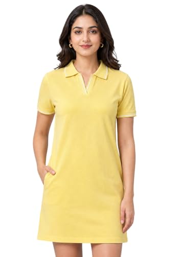 Image of Wear Your Opinion Women's S to 5XL Plus Size PQ Polo Collar Neck Style Midi Tshirt Dress