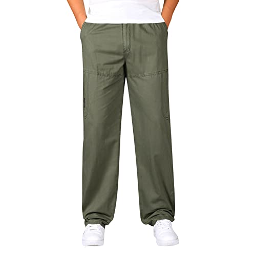 Cargo Pants For Men Relaxed Fit Men's Work Classic Fit Sweatpants Mens Golf Pants Slim Fit Stretch Work Dress Pants Work Pants For Men Slim Fit(Army Green,X-Large) B58 #TOP15