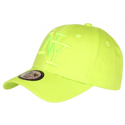 Hip Hop Honour Casquette NY Jaune Fluo Coton Tendance Visiere Baseball Stazky - Taille Unique - Jaune