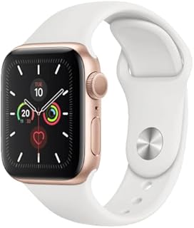 Apple Watch Series 5 (GPS, 40MM) - Case de Aluminio Color Oro con Sport Band Blanca (Reacondicionado)