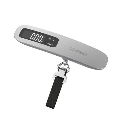 GRIFEMA GA2006 Báscula Maletas Viaje Portátil, Báscula de Equipaje con Pantalla LCD, Hasta 110 lb/50 kg, para Viajes al Aire Libre, Plata
