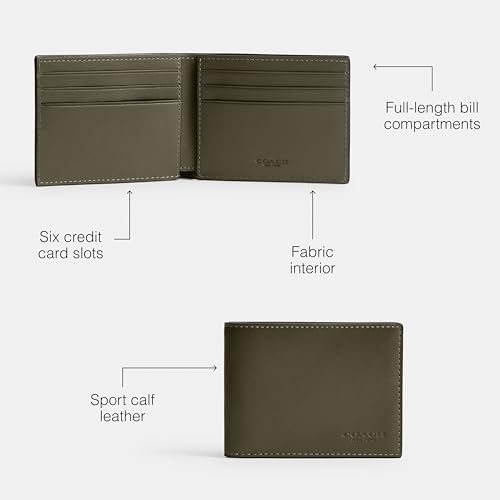 Coach Slim Billfold, Army Green3