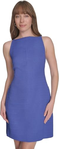 Image of Tommy Hilfiger Women's Sleeveless Square High Neck Shift Mini Dress