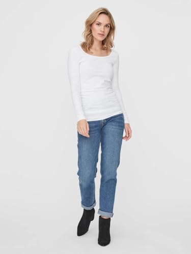 VERO MODA Damen VMMAXI My LS Soft Long U-Neck GA 2P 10167784, Insignia Blue/Bright White, XS – Ansicht 4