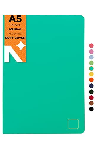 NEORAH - A5 Notebook SOFT COVER | Organiser REFILL | Unruled Notebook Journal | 110 GSM | 160 pages (Size 21 cm x 14.8 cm) Planner Journaling Writing Note Taking Diary, Travellers Journal -TEAL