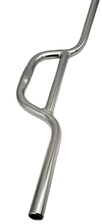 Guidon de vélo BMX en aluminium - Style libre - 620 - 640 mm - Hauteur : 110 mm - Noir et argenté - 640 mm