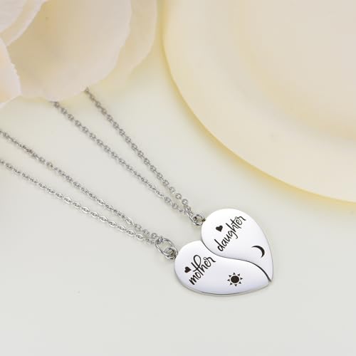 Image of Yonhon Mother Daughter Necklace Set for 4, Mom Daughter Matching Necklace for 4