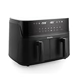 GreenPan Switch Double Basket Air Fryer, Extra-Large 10L Capacity, PFAS-Free Drawer and Tray, One-Touch Presets, Black