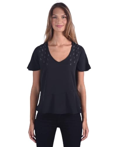 T-shirt Kaporal Cody noir femme col rond top mode ete