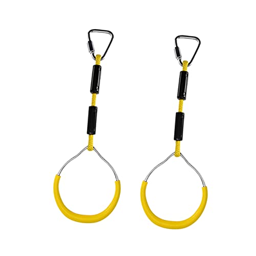Toddmomy 2Pcs Gymnastic Rings Set for Yellow Fitness Rings for Climbing and Durable Workout Equipment for Backyard Fun