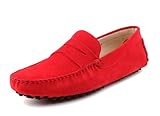 mocasines rojos de mujer  MGM-Joymod Mocasines para hombre de gamuza sin cordones para conducción, color Rojo, talla 43 1/3 EU