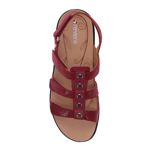 Image of Revere Toledo Women's Sandals - Gladiator Inspired Premium Leather Walking Sandals - Stylish and Trendy - Orthotic-Friendly with Arch Support and Adjustable Fit
