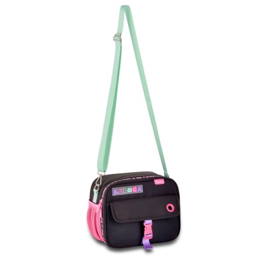 Kit Mochila Escolar Luluca com Estojo, Lancheira e Garrafa, Preta Lu24600