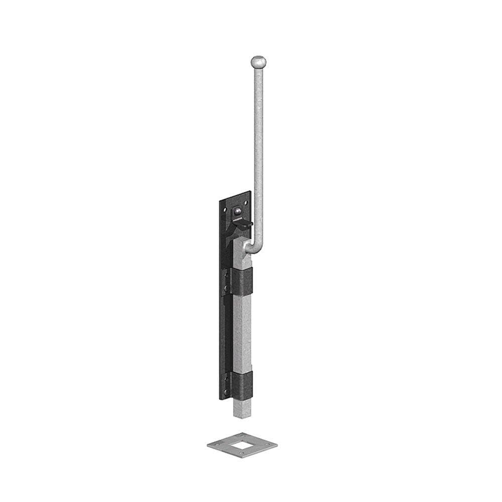 Gatemate Monkey Tail Bolt 5/8" Square Shoot -18" / 457mm - Epoxy Black