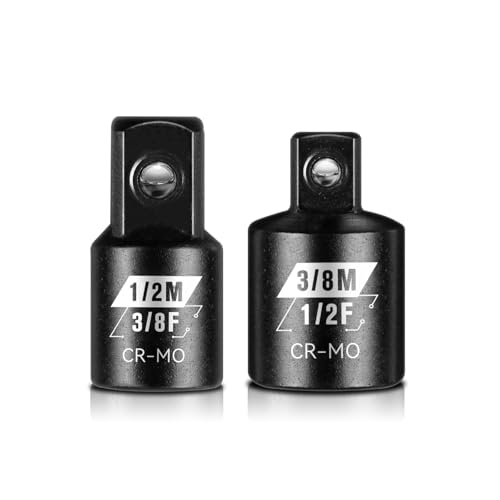 BLACKROBOT 2PCS Impact Socket Adapter and Reducer Set, 3/8