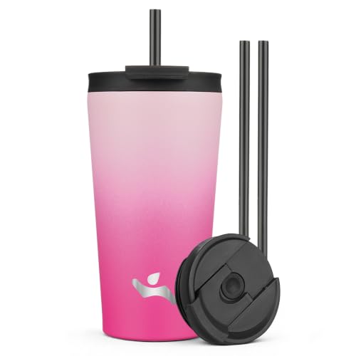 Image of Konokyo 18 oz Insulated Tumbler Water Bottle with Straw Lid, Cherry